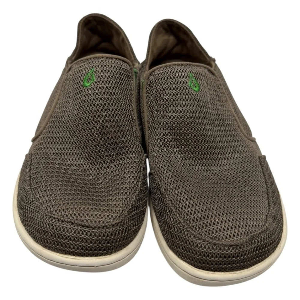 Olukai Brown Kids Mesh Nohea Slip On Shoes Kids Sz 13
